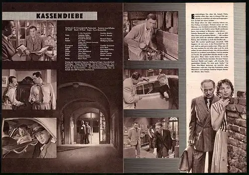 Filmprogramm PFP Nr. 104 /58, Kassendieb, Ladislav Pesek, Rudolf Hrusinsky, Regie: Pavel Blumenfeld