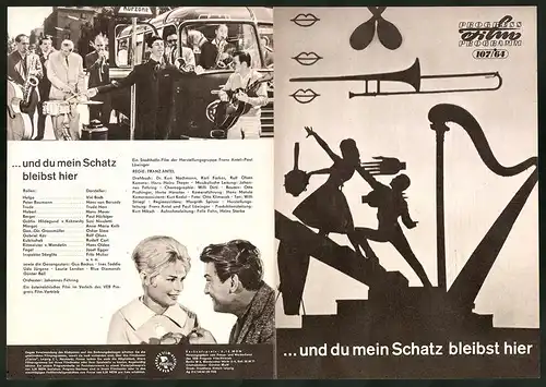 Filmprogramm PFP Nr. 107 /64, ...und du mein Schatz bleibst hier, Vivi Bach, Hans von Borsody, Regie: Franz Antel