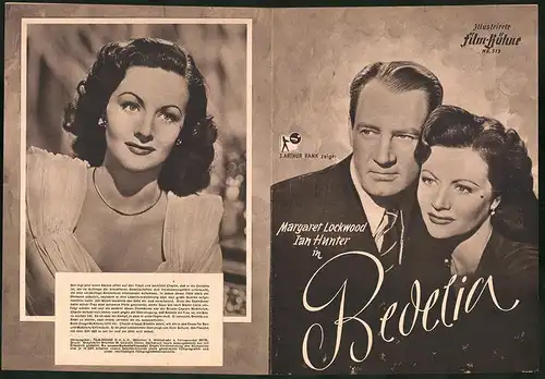 Filmprogramm IFB Nr. 313, Bedelia, Margaret Lockwood, Anne Crawford, Regie: Lance Comfort
