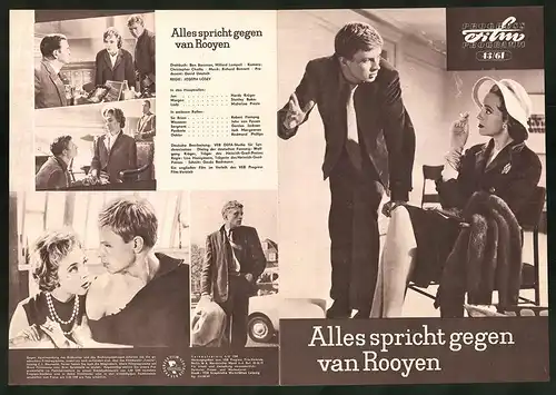 Filmprogramm PFP Nr. 43 /61, Alles spricht gegen van Rooyen, Hardy Krüger, Stanley Baker, Regie: Joseph Losey
