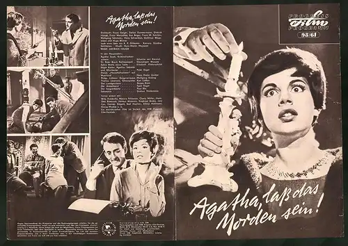 Filmprogramm PFP Nr. 98 /61, Agatha, lass das Morden sein!, J. von Koczian, Klausjürgen Wussow, Regie: Dietrich Haugk