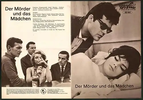 Filmprogramm PFP Nr. 12 /64, Der Mörder und das Mädchen, Ewa Krzyzewska, Zbigniew Cybulski, Regie: Janusz Nasfeter