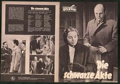 Filmprogramm PFP Nr. 126 /57, Die schwarze Akte, Jean-Marc Bory, Henri Cremieux, Regie: André Cayatte