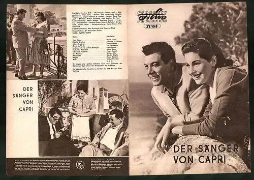 Filmprogramm PFP Nr. 71 /64, Der Sänger von Capri, Mario Lanza, Johanna v. Koczian, Regie: Rudolf Maté