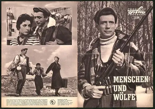 Filmprogramm PFP Nr. 2 /59, Menschen und Wölfe, Silvana Mangano, Yves Montand, Regie: Giuseppe de Santis
