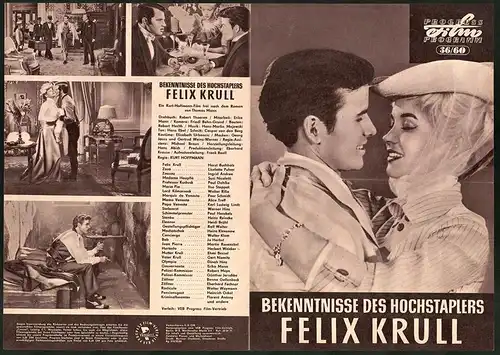 Filmprogramm PFP Nr. 36 /60, Bekenntnisse des Hochstaplers Felix Krull, H. Buchholz, L. Pulver, Regie: Kurt Hoffmann