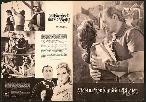 Filmprogramm PFP Nr. 91 /62, Robin Hood und die Piraten, Lex Barker, Jackie Lane, Regie: Giorgio Simonelli