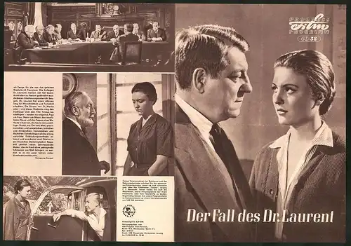 Filmprogramm PFP Nr. 40 /58, Der Fall des Dr. Laurent, Jean Gabin, Nicole Courcel, Regie: Jean-Paul Le Chanois