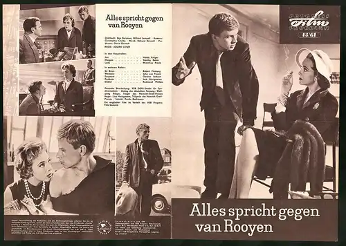 Filmprogramm PFP Nr. 43 /61, Alles spricht gegen van Rooyen, Hardy Krüger, Stanley Baker, Regie: Joseph Losey