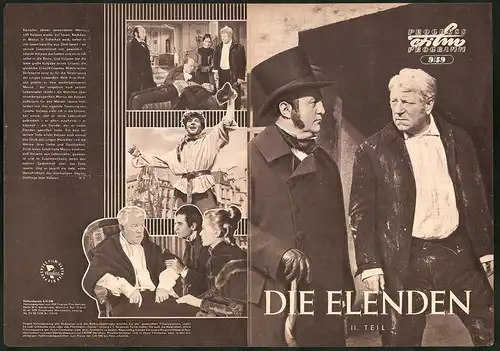 Filmprogramm PFP Nr. 9 /59, Die Elenden, Jean Gabin, Bernard Blier, Regie: Jean-Paul Le Chanois