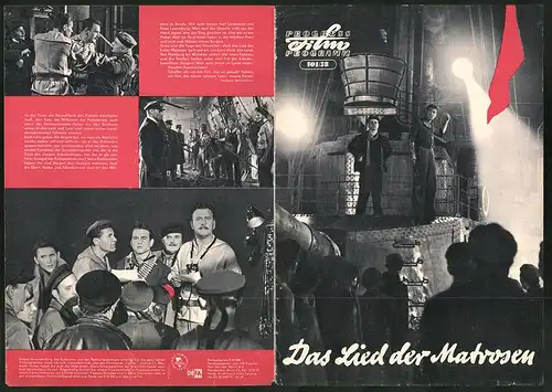 Filmprogramm PFP Nr. 101 /58, Das Lied der Matrosen, Günther Simon, Raimund Schelcher, Regie: Kurt Maetzig