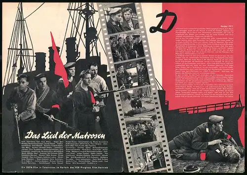 Filmprogramm PFP Nr. 101 /58, Das Lied der Matrosen, Günther Simon, Raimund Schelcher, Regie: Kurt Maetzig