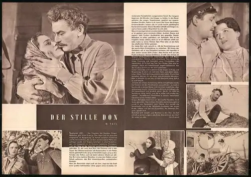 Filmprogramm PFP 96 /58, Der stille Don 3. Teil, P. Glebow, A. Filippowa, Regie: Sergei Gerassimow