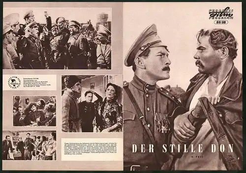 Filmprogramm PFP Nr. 83 /58, Der stille Don 2. Teil, A. Filippowa, P. Glebow, Regie: Sergei Gerassimow