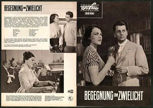 Filmprogramm PFP Nr. 118 /60, Begegnung im Zwielicht, Zofia Slaboszowska, Horst Drinda, Regie: Wanda Jakubowska