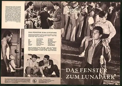 Filmprogramm PFP Nr. 121 /57, Das Fenster zum Lunapark, Gastone Renzelli, Giulia Rubini, Regie: Luigi Comencini