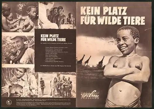 Filmprogramm PFP Nr. 115 /57, Kein Platz für wilde Tiere, Dr. Bernhard Grzimek, Michael Grzimek, Victor de Kowa