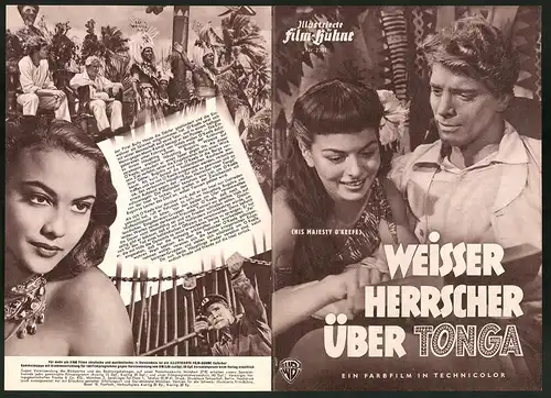 Filmprogramm IFB Nr. 2301, Weisser Herrscher über Tonga, Burt Lancaster, Joan Rice, Regie: Byron Haskin