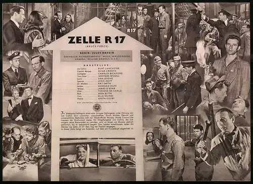Filmprogramm IFB Nr. 770, Zelle R17, Burt Lancaster, Hume Cronyn, Regie: Jules Dassin