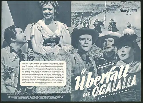 Filmprogramm IFB Nr. 515, Überfall der Ogalalla, Robert Young, Randolph Scott, Regie: Fritz Lang