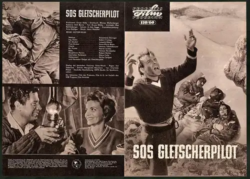 Filmprogramm PFP Nr. 130 /60, SOS Gletscherpilot, Annemarie Düringer, Robert Freitag, Regie: Victor Vicas