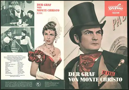 Filmprogramm PFP Nr. 128 /60, Der Graf von Monte Christo II. Teil, Jean Marais, Roger Pigaut, Regie: Robert Vernay