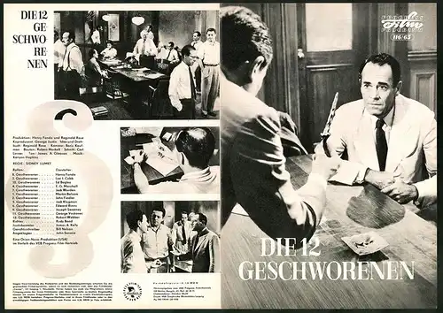 Filmprogramm PFP Nr. 116 /65, Die 12 Geschworenen, H. Fonda, L. J. Cobb, Regie: Sidney Lumet