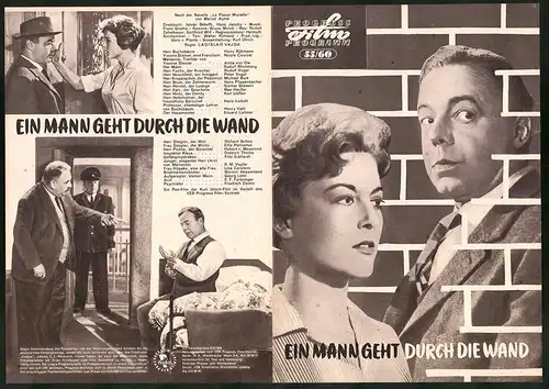 Filmprogramm PFP Nr. 55 /60, Ein Mann geht durch die Wand, H. Rühmann, N. Courcel, Regie: Ladislao Vajda