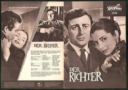 Filmprogramm PFP Nr. 77 /61, Der Richter, José Suarez, Jacqueline Sassard, Regie: Luigi Zampa