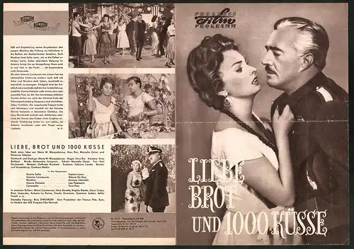 Filmprogramm PFP Nr. 71 /57, Liebe, Brot und 1000 Küsse, Sophia Loren, Vittorio De Sica, Regie: Dino Risi