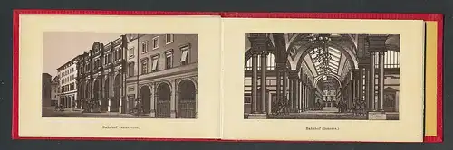 Leporello-Album Stuttgart, Lithographien von Schlossplatz, Königsbau, Bahnhof, Stiftskirche, Wilhelma, etc