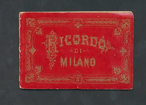 Leporello-Album Milano, Lithographie-Ansichten, Museo Civico, S. Carlo, Teatro della Scala, etc.