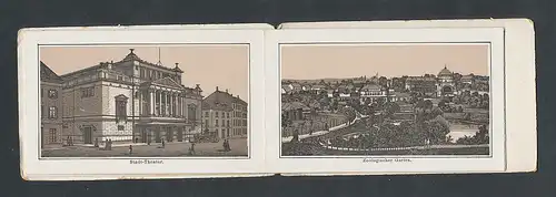 Leporello-Album Hamburg, Lithographien von Jungernstieg, Alsterarkaden, Börse, Elb-Brücke, etc.