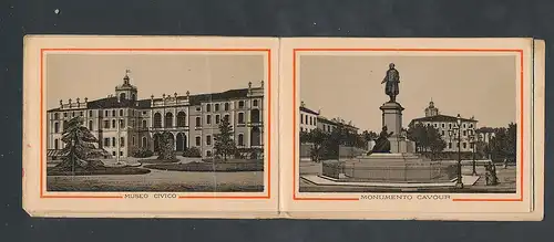 Leporello-Album Milano, Lithographie-Ansichten, Il Duomo, S. Carlo, Monumento Cavour, Museo Civico