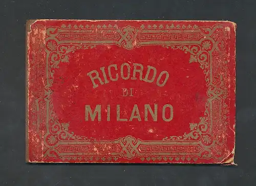 Leporello-Album Milano, Lithographie-Ansichten, Cattedrale, Corso Vittorio Emanuele, Ospedale Maggiore, etc.