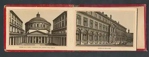 Leporello-Album Milano, Lithographie-Ansichten, Cattedrale, Corso Vittorio Emanuele, Ospedale Maggiore, etc.