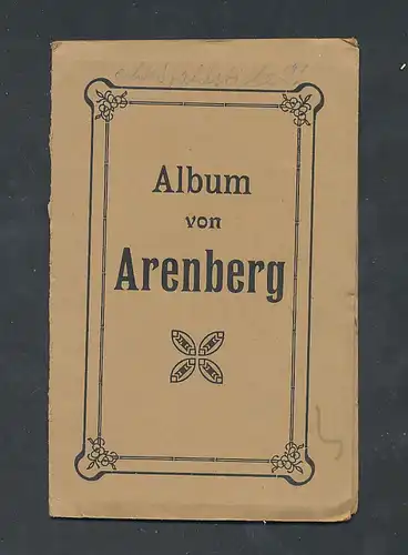 Leporello-Album Arenberg, Lithographien von Herz Jesu Kapelle, Oelberg, Lourdesgrotte, etc.