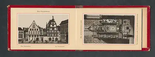 Leporello-Album Strassburg, Lithographien von Münster, St. Thomas-Kirche, Frauenhaus, etc.