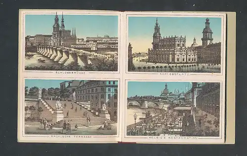 Leporello-Album Dresden, Lithographien von Helbic`s Restaurant, Belvedere, Landungsplatz, etc.