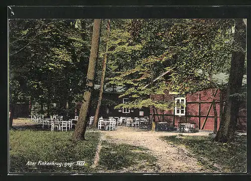 AK Finkenkrug, Gasthaus alter Finkenkrug, Gegr. 1777
