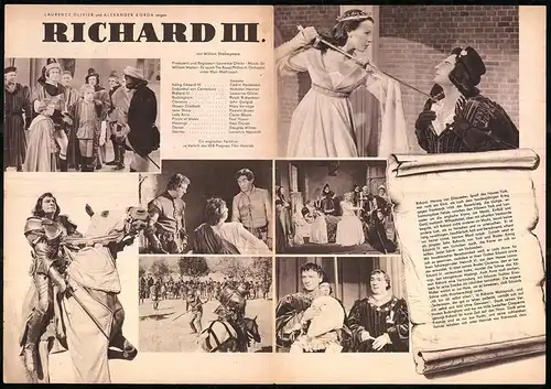 Filmprogramm PFP Nr. 84 /59, Richard III., Cedric Hardwicke, Nicholas Hannen, Regie: Laurence Olivier