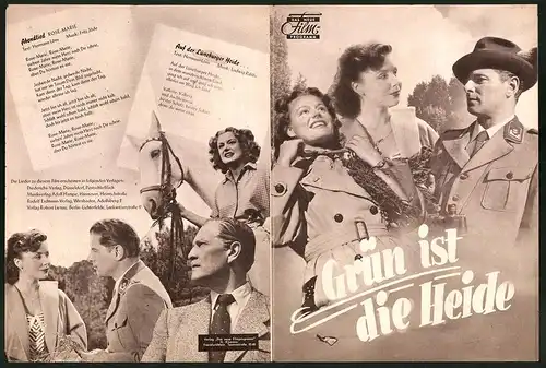 Filmprogramm DNF, Grün ist die Heide, Hans Stüwe, Sonja Ziemann, Regie: Hans Deppe