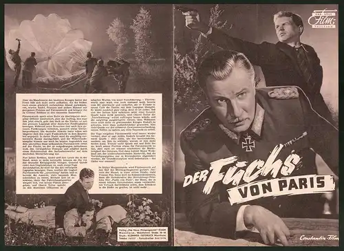 Filmprogramm DNF, Der Fuchs von Paris, Martin Held, Hardy Krüger, Regie: Paul May