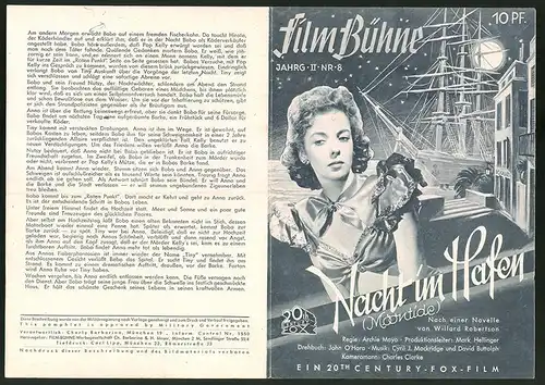 Filmprogramm Film Bühne Nr. 8, Nacht im Hafen, Jean Gabin, Ida Lupino, Regie: Archie Mayo