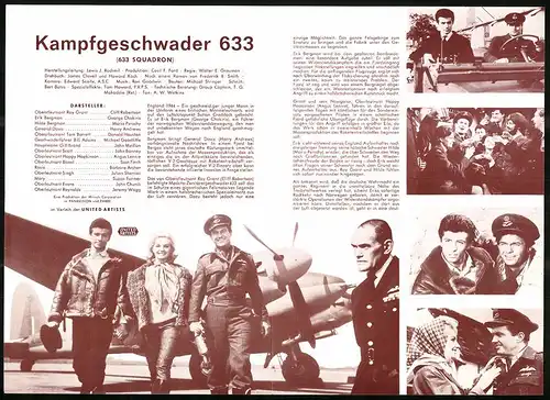Filmprogramm IFB Nr. 6974, Kampfgeschwader 633, Cliff Robertson, Donald Houston, Regie: Walter E. Grauman