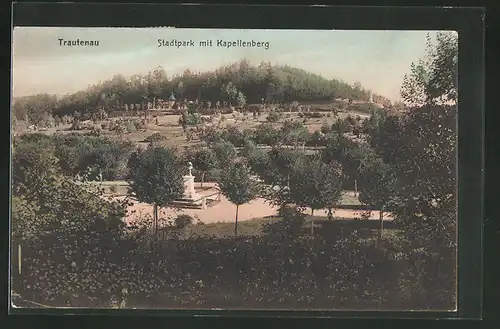 AK Trautenau / Trutnov, Stadtpark mit Kapellenberg