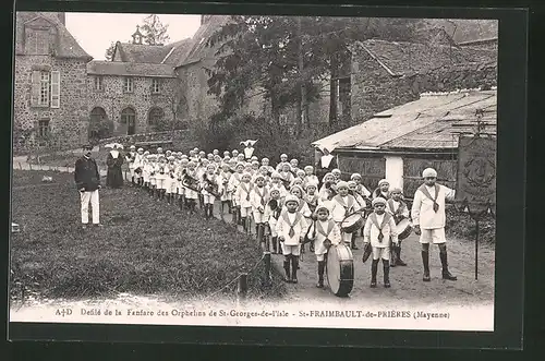 AK Saint-Fraimbault-de-Prières, Fanfare des Orphelins de St.-Georges-de-l`Isle