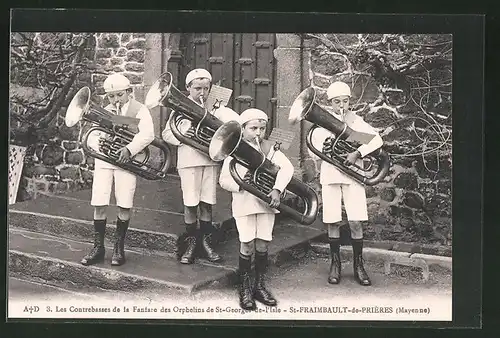 AK Saint-Fraimbault-de-Prières, Fanfare des Orphelins de St.-Georges-de-l`Isle