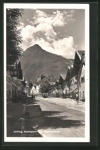 AK Golling, Marktgasse g. d. Hagengebirge