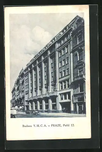 AK Prag / Praha, Budova Y.M.C.A., Fassadenansicht